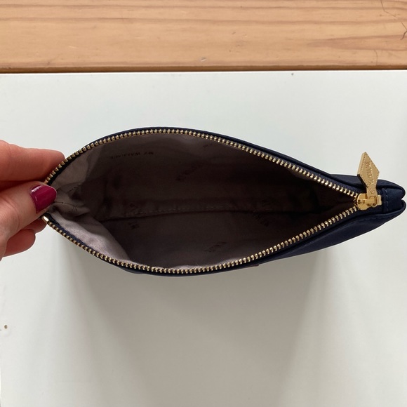 MZ Wallace Crosby Cosmetic Zip Pouch in Dawn with gray interior - Picture 2 of 3